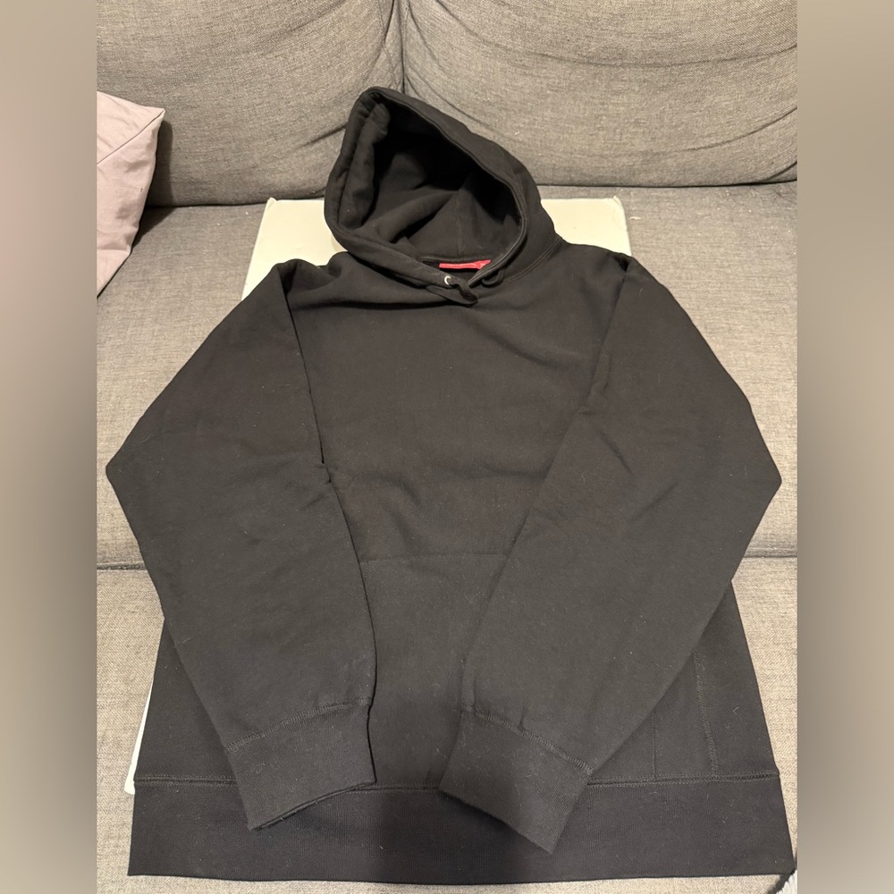 Supreme Classic Black Hoodie with gold studs on the back